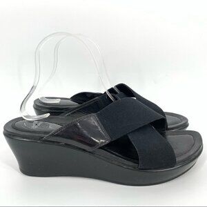 Dansko sandals size 42 11.5 - 12 black cross cross wedge platforms orthopedic